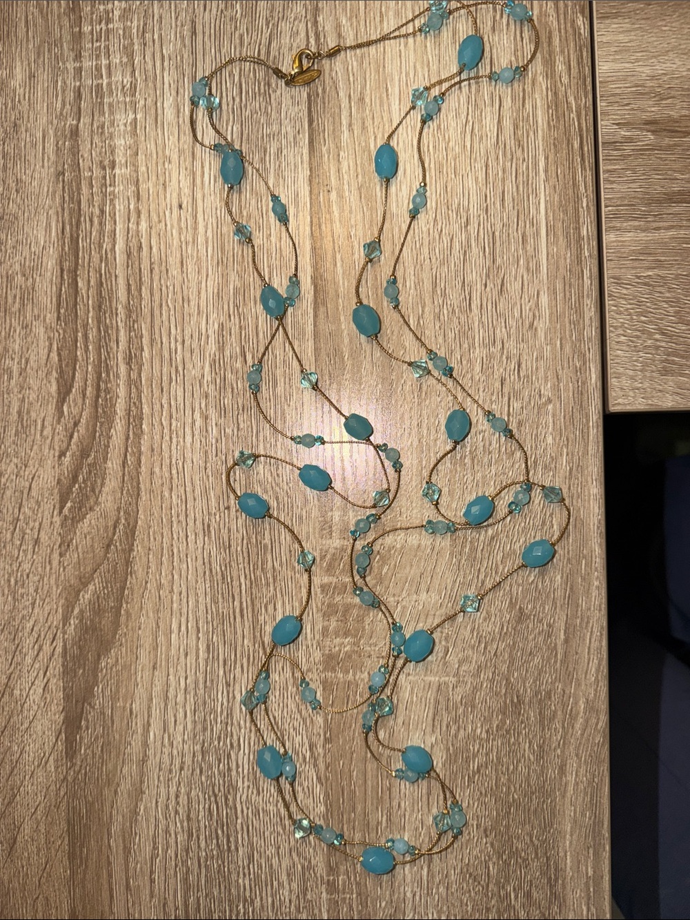 Talbots Gold-Tone Necklace with Turquoise Beads